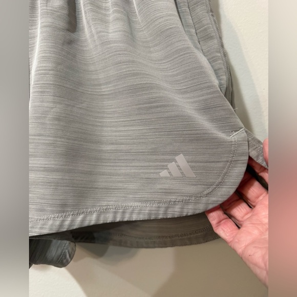 Adidas Gray Athletic Shorts with Elastic Waistband & tie inside pocket size L - Picture 2 of 8
